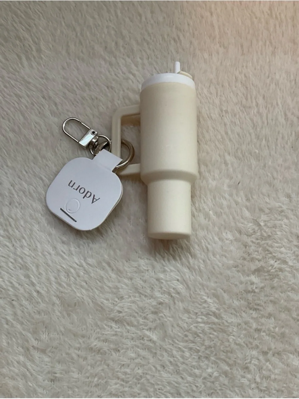 Cream Lip Balm Keychain Holder with Clip